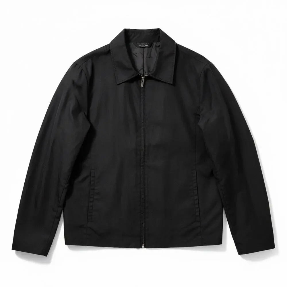 Vtg 2001 Banana Republic Casual Full Zip Jacket Mens L Black Polyester Y2K Coat